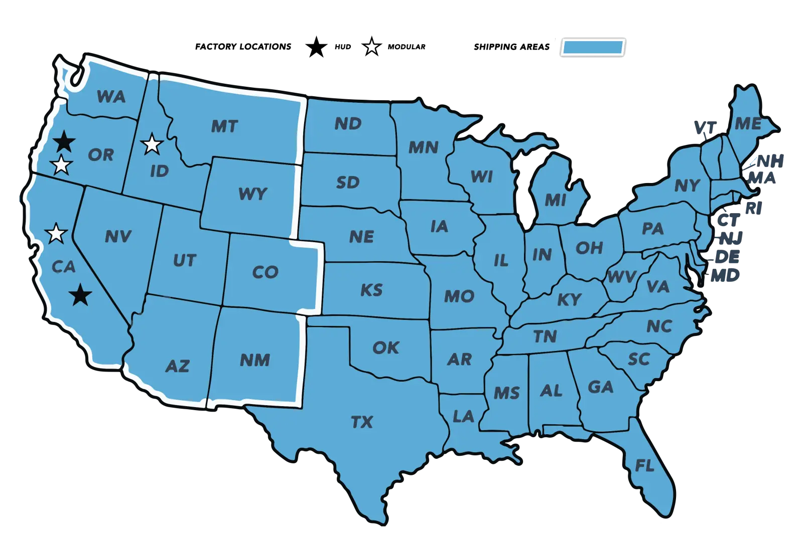 Joy Line Homes Service Areas Map